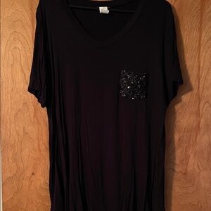 HEIMISH USA Black Top with Sequin Pocket